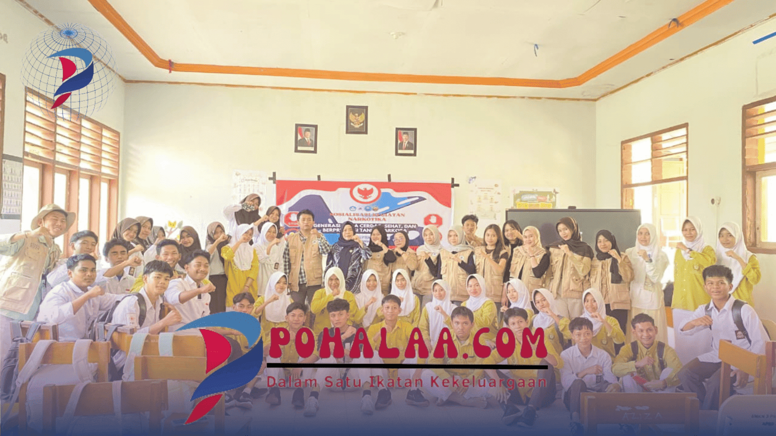 Mahasiswa KKN Tematik II UNG dan BNN Kabupaten Boalemo Gelar Sosialisasi P4GN di SMKN 3 Paguyaman