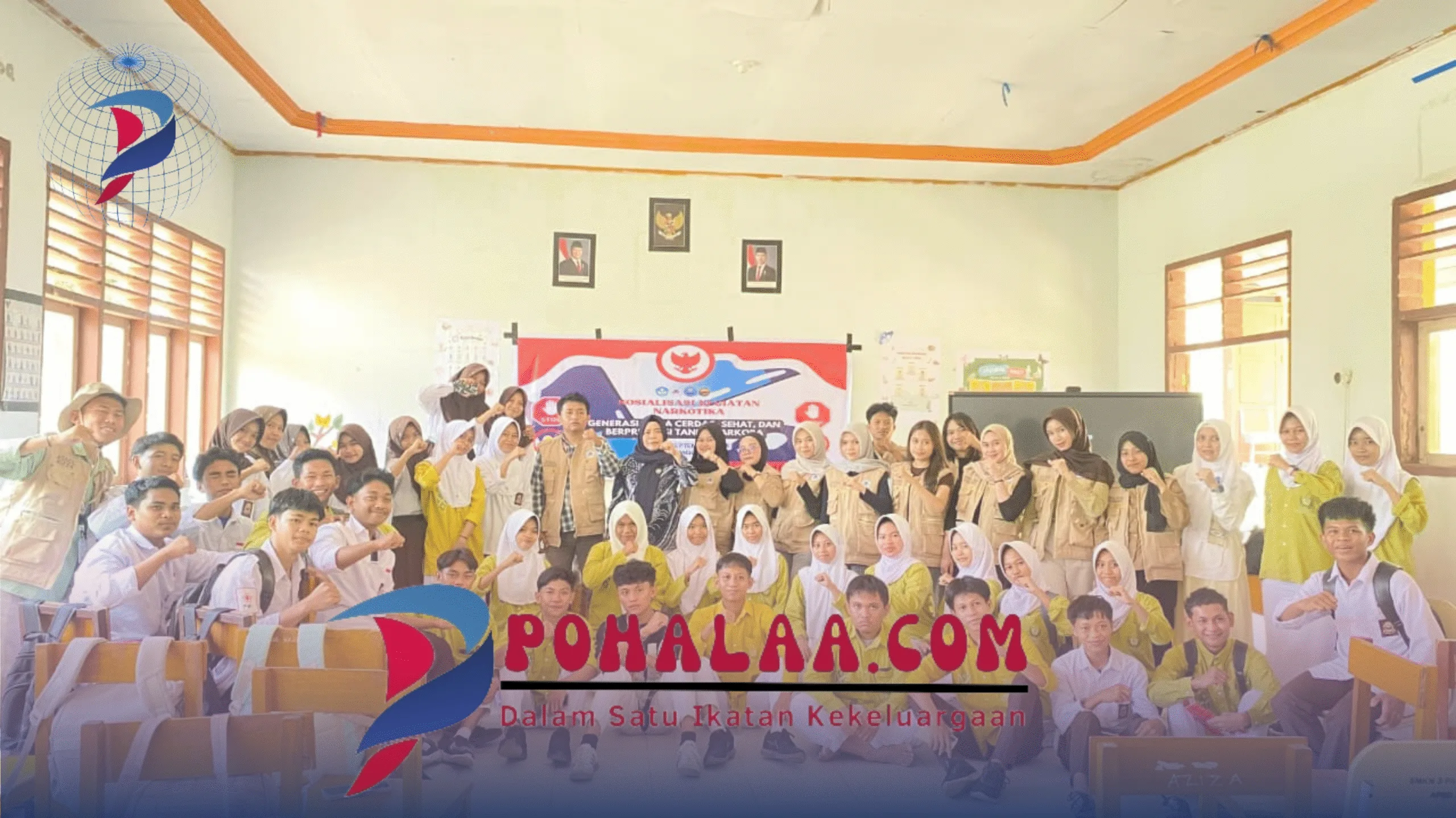 Mahasiswa KKN Tematik II UNG dan BNN Kabupaten Boalemo Gelar Sosialisasi P4GN di SMKN 3 Paguyaman